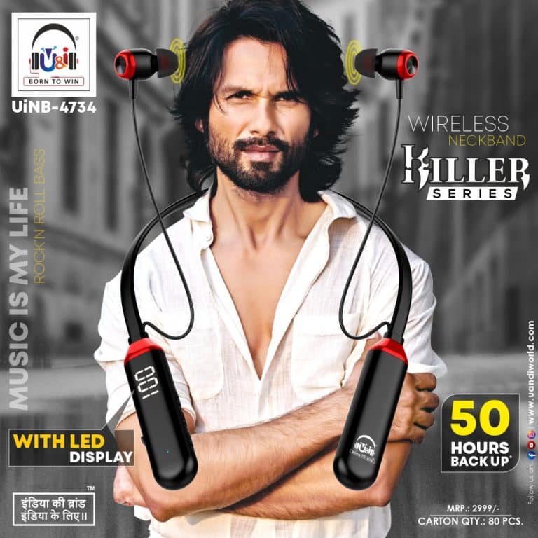 U&i launches New Wireless Neckband “Killer” with 50 Hours Battery Backup and LED Display