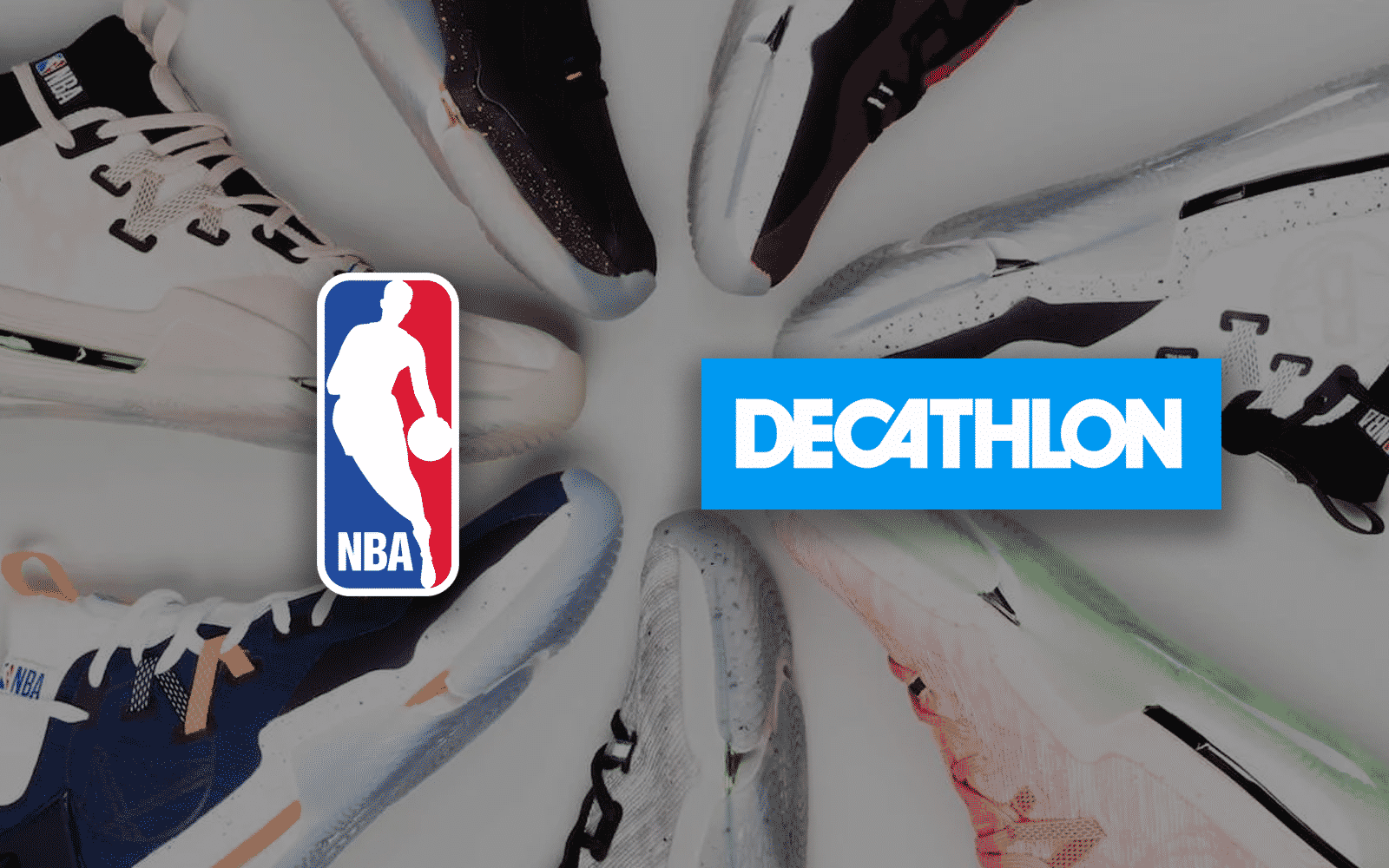 Logos of the NBA and Decathlon.