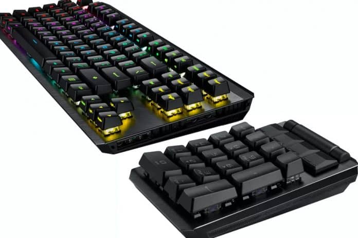 CES 2021: ASUS announced ROG Claymore II mechanical keyboard with a handy detachable number pad