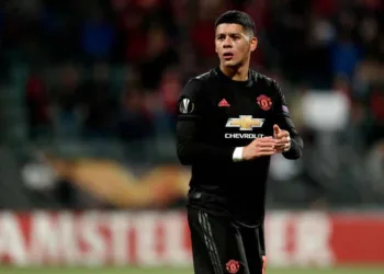 DEN HAAG, NETHERLANDS - OCTOBER 3: Marcos Rojo of Manchester United  during the UEFA Europa League   match between AZ Alkmaar v Manchester United at the Cars Jeans Stadium on October 3, 2019 in Den Haag Netherlands (Photo by Soccrates/Getty Images)