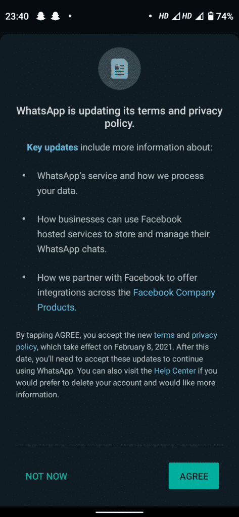 whatsapp terms privacy policy update 4 WhatsApp makes it ‘compulsory’ to share your data with other Facebook companies
