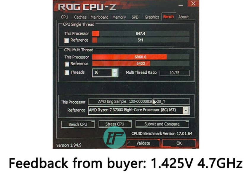 AMD Ryzen 7 5700G APU engineering sample sold on eBay for 9