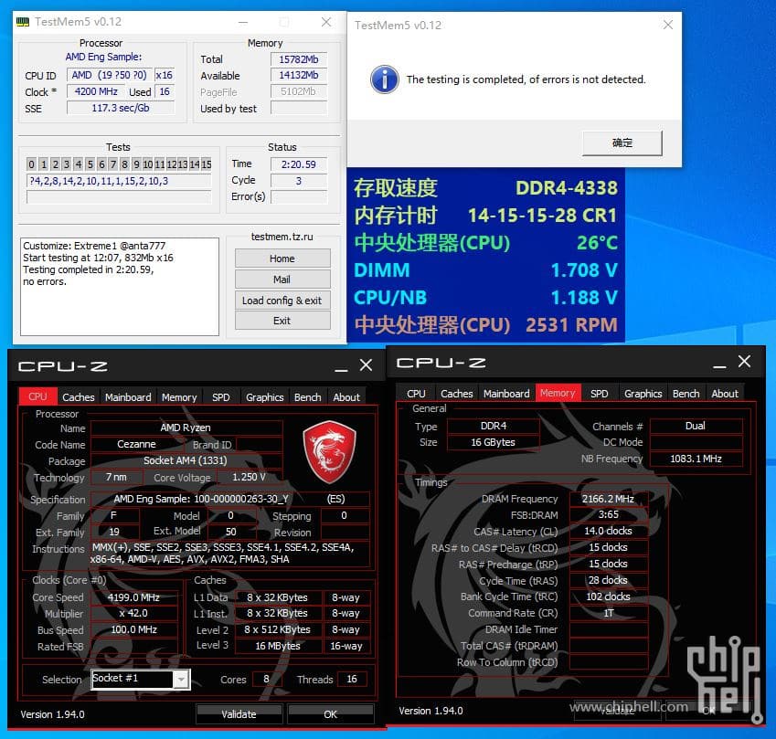 AMD Ryzen 7 5700G 8 Core Cezanne Zen 3 Desktop APU DDR4 Memory Benchmarks 1 AMD Ryzen 7 5700G 8 Core Cezanne 'Zen 3' Desktop APU leaked specs are impressive