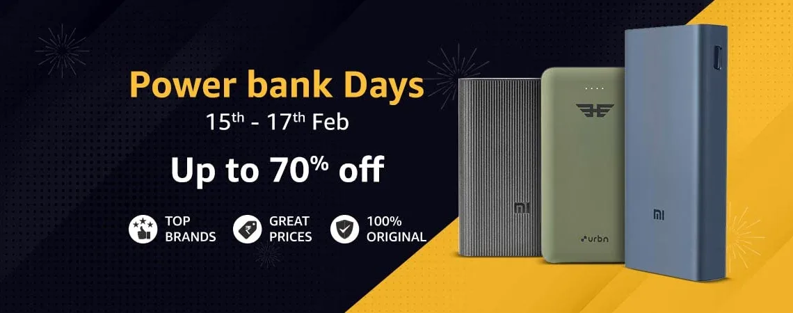 Amazon Powerbank Days providing up to 70% off_TechnoSports.co.in