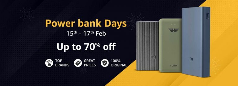 Amazon Powerbank Days providing up to 70% off