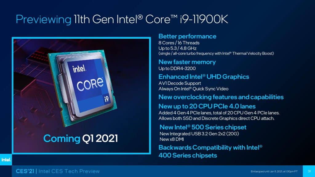 CES2021 IntelTechPreview Final page 031 Intel Core i9-11900K CPU becomes the fastest single-threaded chip on Passmark, performs 7% faster than the fastest AMD Ryzen 5000 ‘Zen 3’