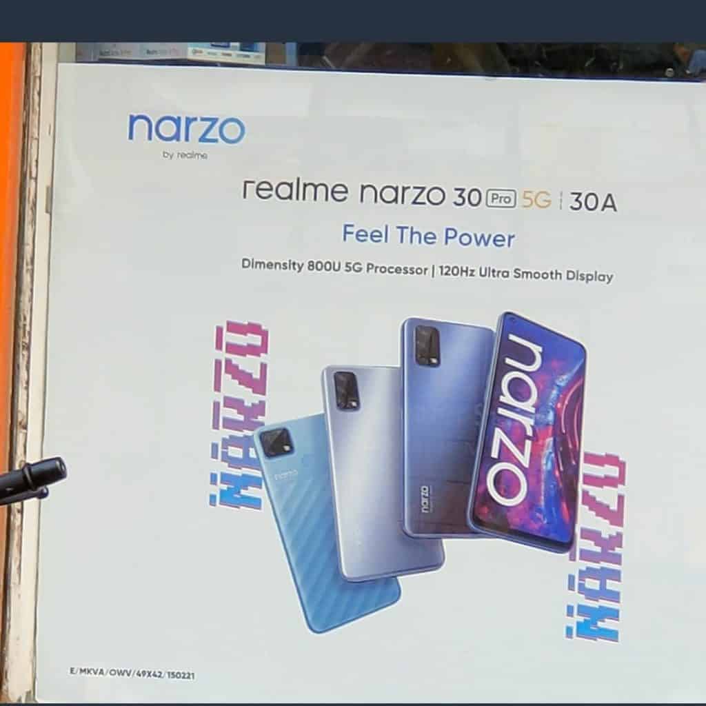 EuRxt26UcAYfEeq Realme Narzo 30A, 30 Pro 5G, and Realme Buds Air 2 launching on February 24 in India