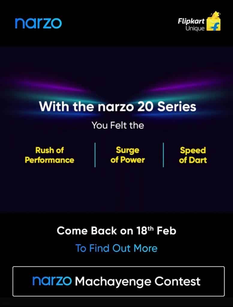 EuWutS3VcAAA3JT Realme Narzo 30 series Landing page is live on Flipkart