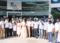 Super car racers, cancer warriors, doctors seen along with Tollywood Diva Malvika Sharma; Tollywood Heartthrob Catherine Tresa & Dr Vijay Anand Reddy, Director, Apollo Cancer Institute, Hyderabad; at the program organized to felicitate the Racers who participated in the Cancer Awareness Super Car Rally’, at the World Cancer Day Celebrations held to commemorate World Cancer Day, today at Apollo Cancer Hospital, Jubilee Hills.