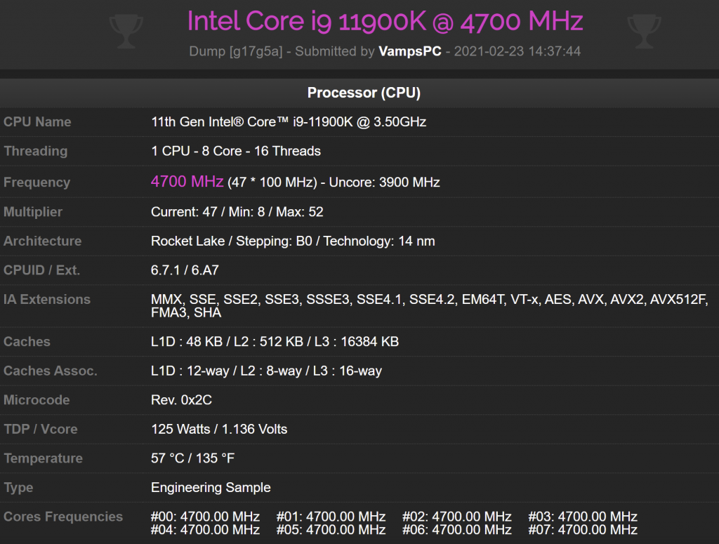 Upcoming Intel Core i9-11900K scores a record 716 points in CPU-Z single-thread benchmark