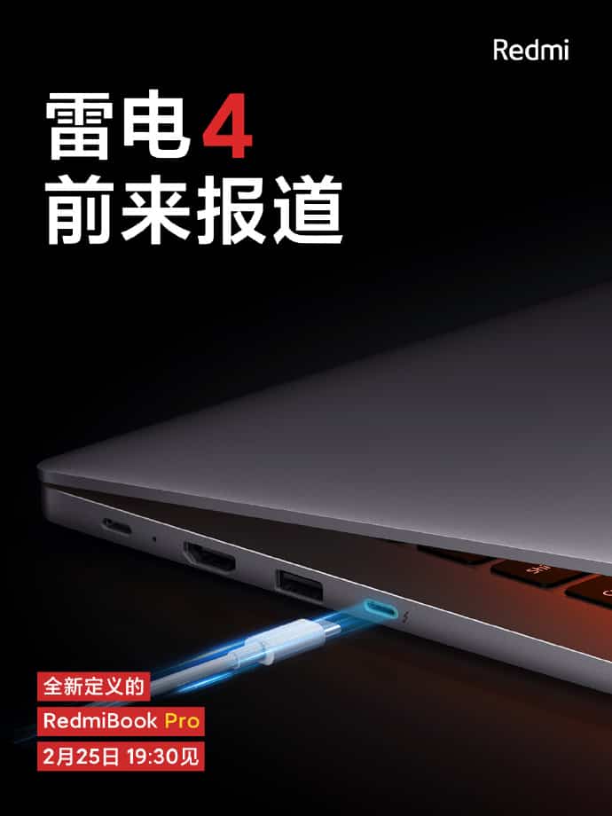 RedmiBook Pro Thunderbolt 4 Redmi teases its soon-to-be-released RedmiBook Pro laptops