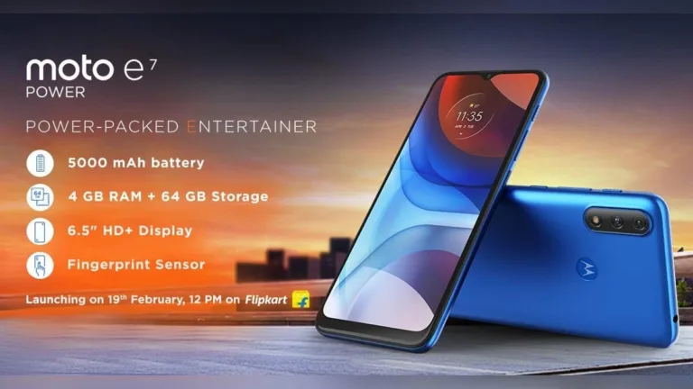 Moto E7 Power with 5,000mAh Battery launching in India on February 19