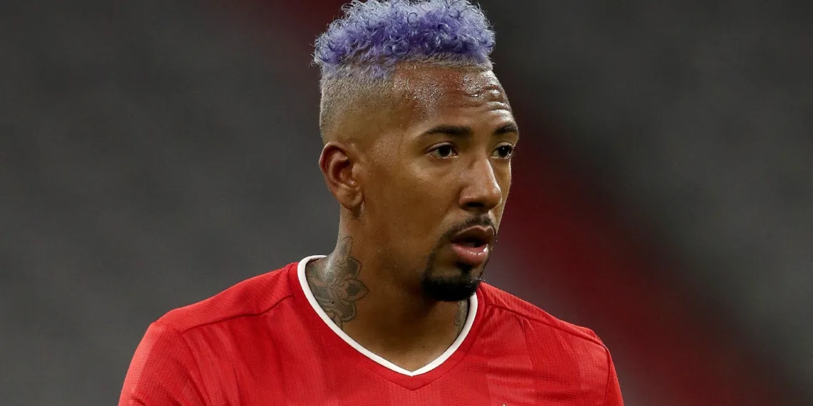 MUNICH, GERMANY - SEPTEMBER 18: Jerome Boateng of Bayern Munich looks on during the Bundesliga match between FC Bayern Muenchen and FC Schalke 04 at Allianz Arena on September 18, 2020 in Munich, Germany. (Photo by Alexander Hassenstein/Bongarts/Getty Images)