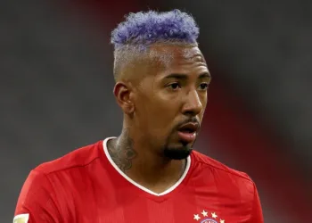 MUNICH, GERMANY - SEPTEMBER 18: Jerome Boateng of Bayern Munich looks on during the Bundesliga match between FC Bayern Muenchen and FC Schalke 04 at Allianz Arena on September 18, 2020 in Munich, Germany. (Photo by Alexander Hassenstein/Bongarts/Getty Images)