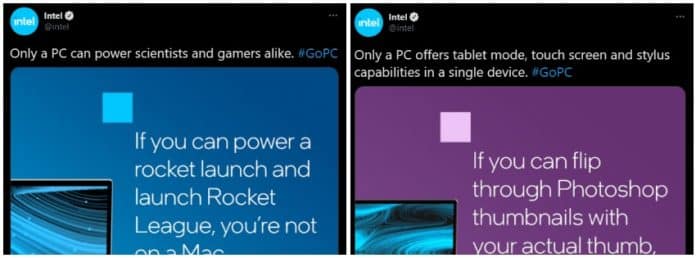 Intel takes a dig at Apple with its new advertising