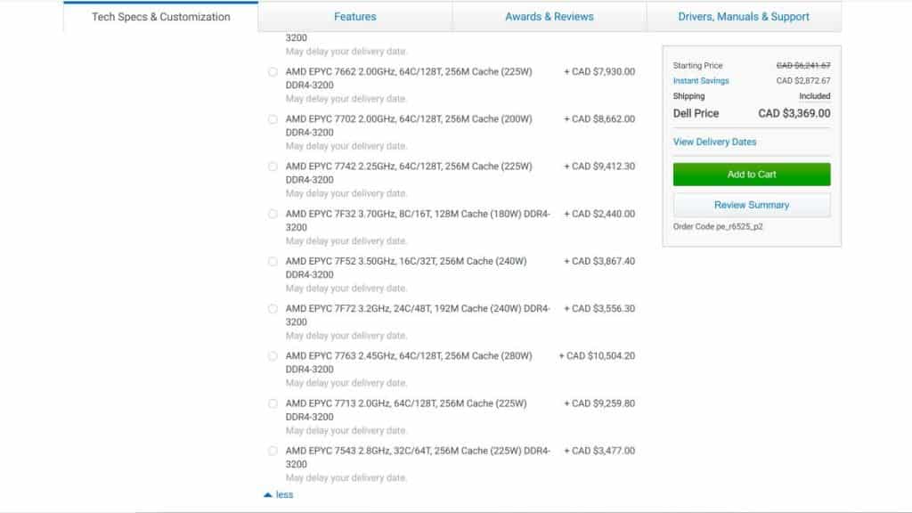 wgsNwsoPKepRLxAYu7S8Kk 1200 80 Dell Canada leaks AMD EPYC Milan specifications & pricing