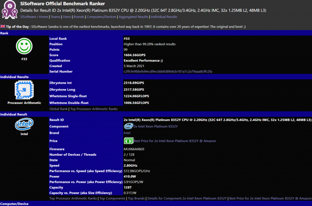 Intel Xeon Platinum 8352Y 32 Core Server CPU 3rd Gen Ice Lake SP 1 1480x978 1 Intel 3rd Gen Ice Lake-SP Xeon Platinum 8352S & 8352Y Core CPU Benchmarks has been revealed