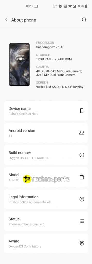 Screenshot 20210321 202402 1 OnePlus rolls out new Oxygen OS 11.1.1.1.AC01DA update for OnePlus Nord 5G