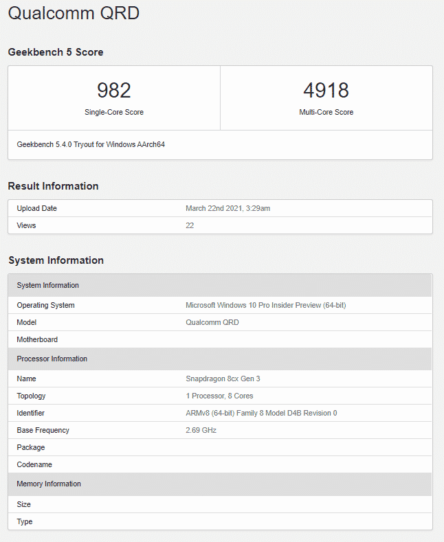 Screenshot 2021 03 22 174551 4 Snapdragon SC8280 appears in Geekbench listing