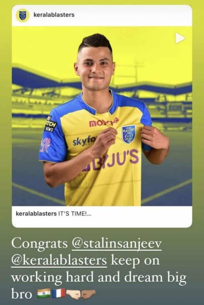 dataimagejpegbase649j4AAQSkZJRgABAQAAAQABAAD2wBDAA ce3a629f1ef2ca90560bb479f07e32e9 Benjamin Pavard congratulate Sanjeev Stalin for joining Kerala Blasters FC