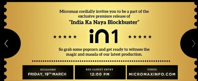 Micromax IN 1 is launching in India on March 19