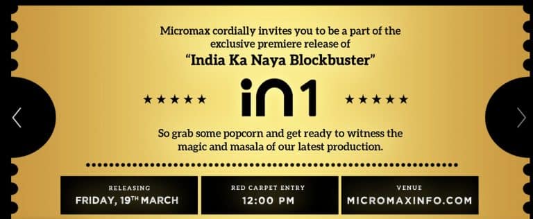 Micromax IN 1 specification leaked ahead of March 19 launch