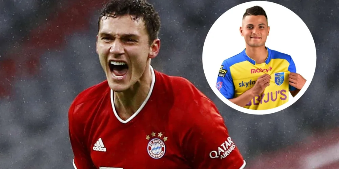 Benjamin Pavard congratulate Sanjeev Stalin for joining Kerala Blasters FC