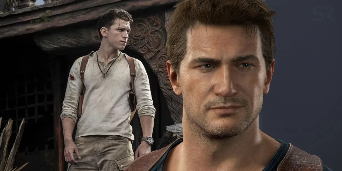 A mistake made by Tom Holand while playing the role of Nathan Drake in The Uncharted Film
