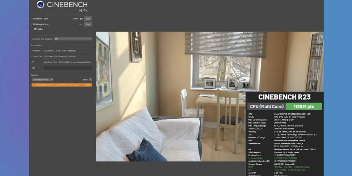 Dual socket AMD EPYC 7763 creates new record in Cinebench R23