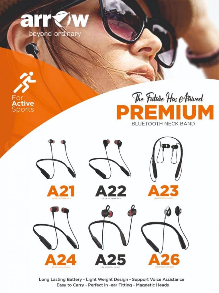 Arrow launches all-new “A” Wireless In-Ear Neckband Headset Series