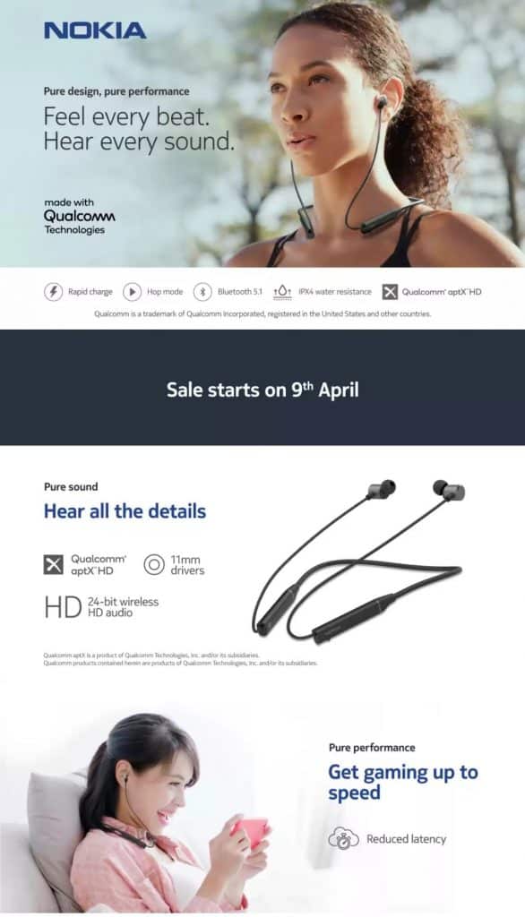 EyNCVsZVgAAOCRj Nokia Bluetooth Headset T2000 and True Wireless Earphones T3110 (ANC) Launched in India