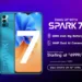 Tecno Spark 7 launched in India with a 6,000mAh battery at Rs.6,999