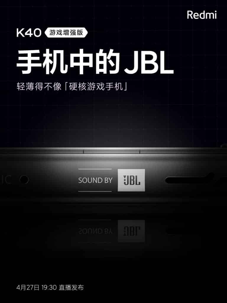 Ez4P3 0VgAU MBA Redmi K40 Game Enhanced Edition: Sound by 'JBL' Stereo Speakers