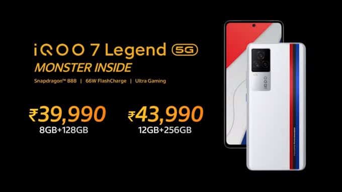 Ez4fO7vXMAQih2p iQOO 7 and iQOO 7 Legend launched in India: Specifications, Price, Offers and Availability