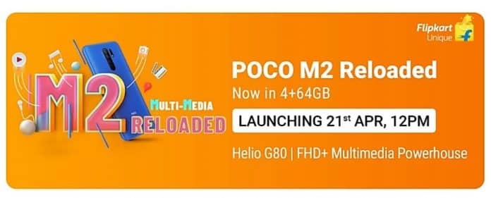 POCO M2 Reloaded Launching on 21st April in India POCO M2 Reloaded Launching on 21st April in India