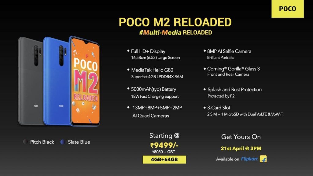 Ezen2KhVEAMnYQs POCO M2 Reloaded launched in India: Price, specifications with offers