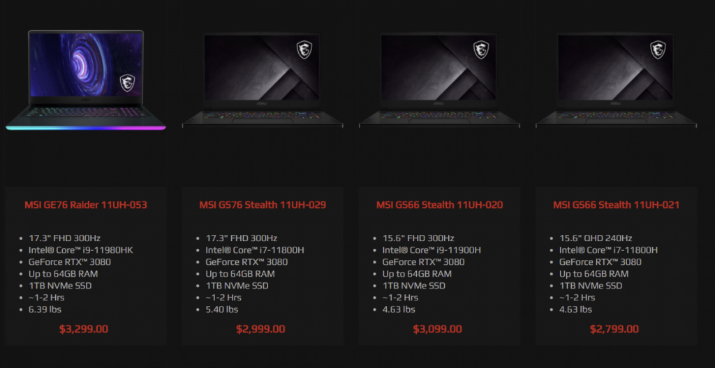 MSI Intel 11th Gen Core Laptops 1480x763 1 8-core Tiger Lake-H processor powered laptops finally hit the market