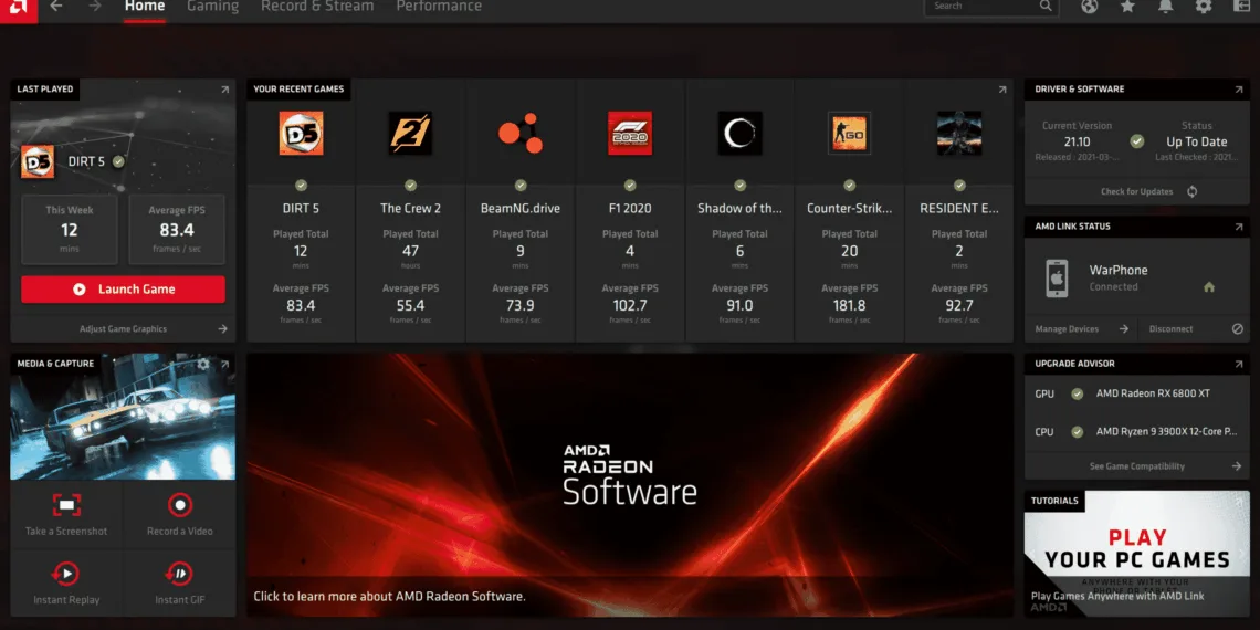AMD Radeon Software Adrenalin 21.4.1 brings Remote Gaming with AMD Link, new features, and much more