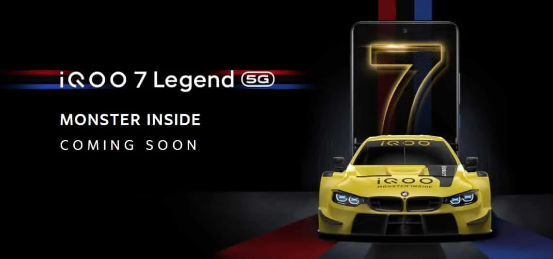iQOO India officially confirms the launch of iQOO 7 Legend along with some Altered Specifications