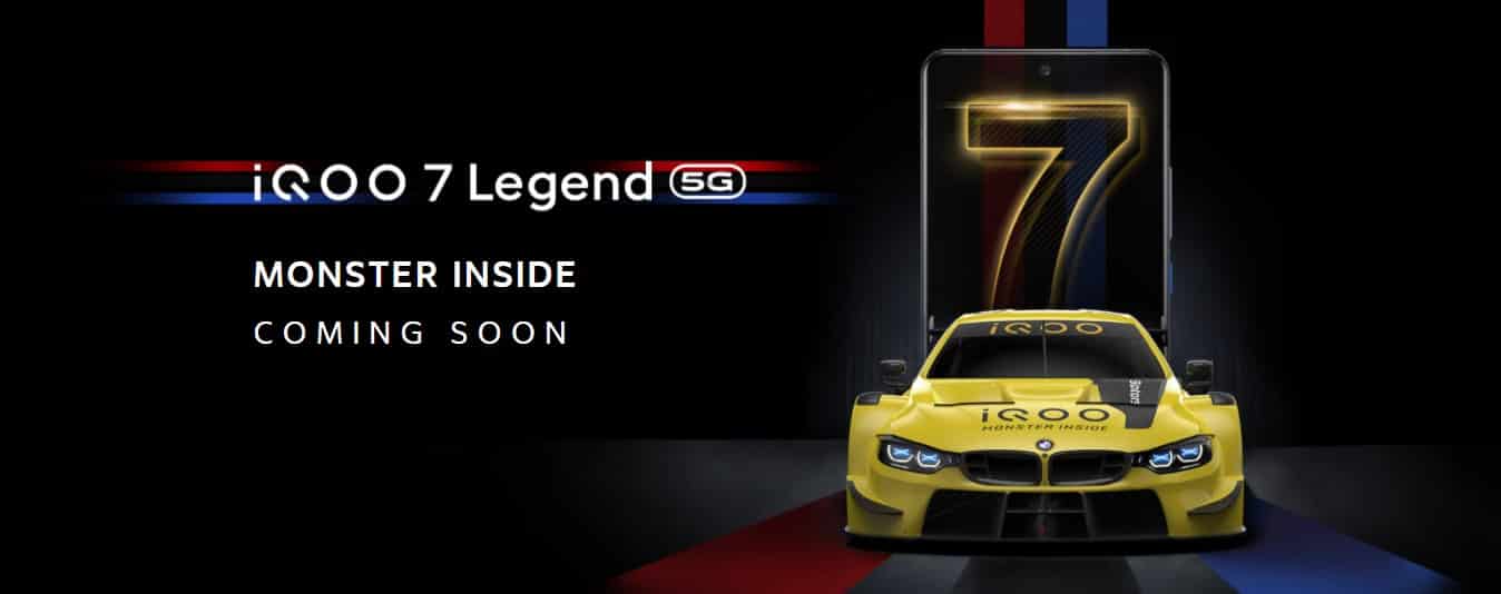 iQOO India officially confirms the launch of iQOO 7 Legend along with some Altered Specifications