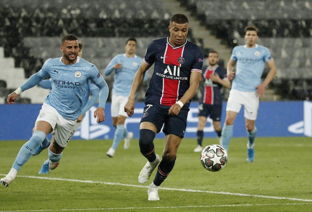 mbappe Mahrez's miss-hit free-kick wins it for Manchester City against PSG