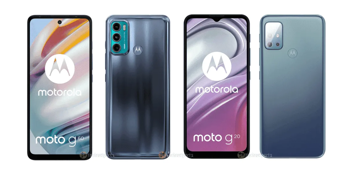 Moto G60 and Moto G20 official renders leaked ahead of launch