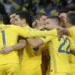 Ukrainian players celebrate as they beat Portugal on 15th October 2019 and validated their qualification for Euro 2020. Yaremchuk and Yarmolenko, in the first half, gave Shevchenko's men the lead, and Cristiano Ronaldo's 700th career goal didn't change that. Credit: Eurosport