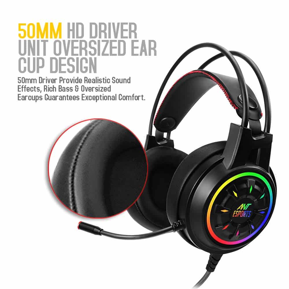 Deal: Ant Esports H707 HD RGB Wired Gaming Headset available only for ₹ 1,299