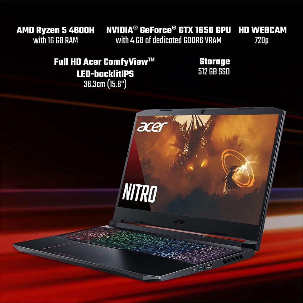 Deal: Acer Nitro 5 with AMD Ryzen 5 4600H, 16GB RAM, 512 GB SSD & GTX 1650 for ₹ 68,990