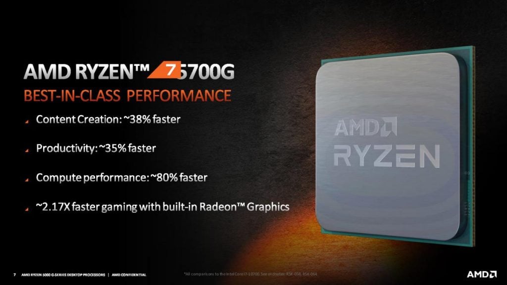 AMD Ryzen 5000G Cezanne Desktop APUs Ryzen 7 5700G Ryzen 5 5600G Ryzen 3 5300G 6