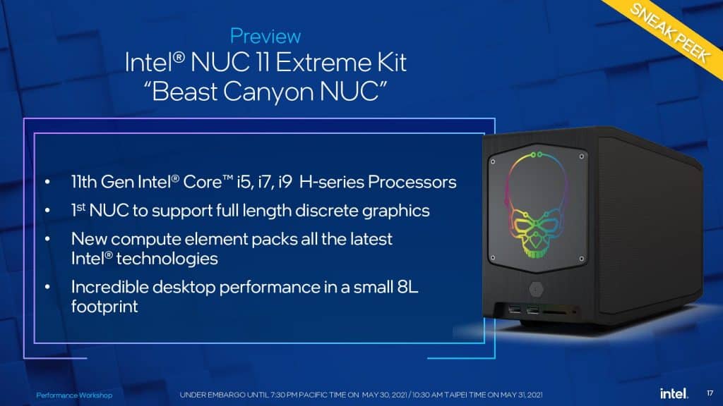 Intel has finally announced the ‘Beast Canyon’ - NUC 11 Extreme with Tiger Lake-H processors