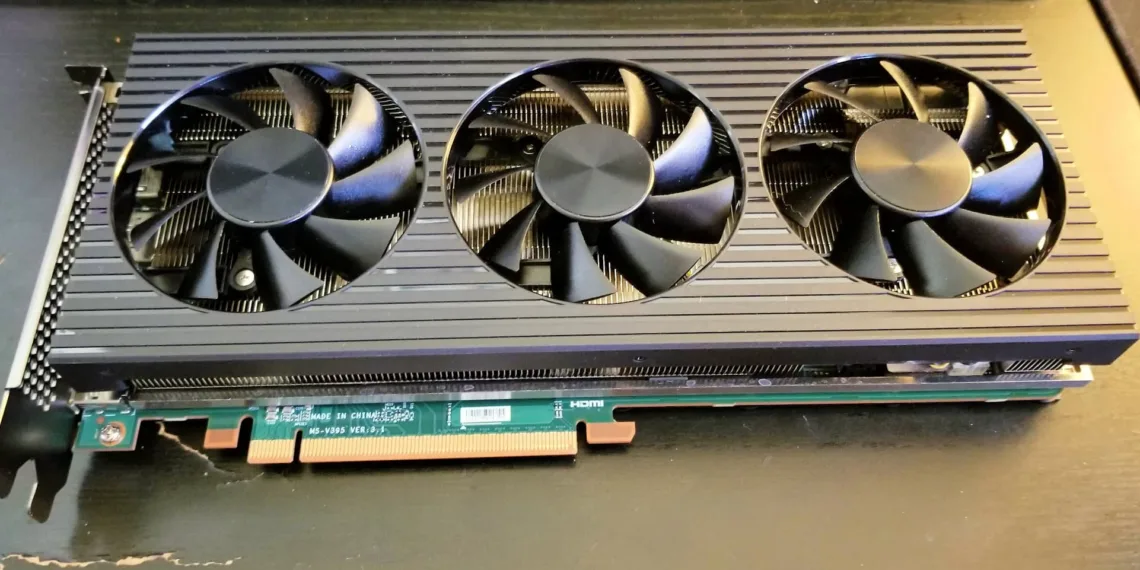 Dell's custom Radeon RX 6800 XT from an Alienware system pictured