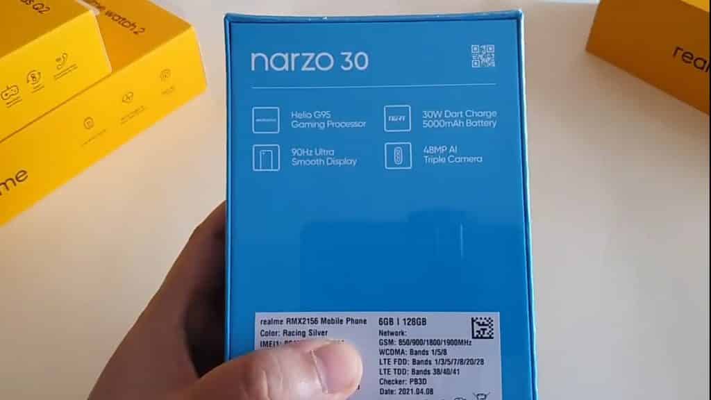 E07kfP VkAAXwdb Realme Narzo 30 Unboxing video reveals specifications of the device
