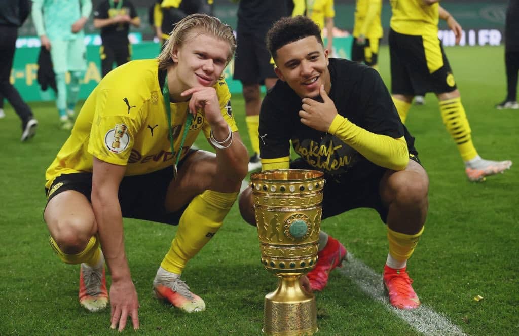 RB Leipzig 1-4 Borussia Dortmund; Sancho and Haaland brace bags 5th Pokal title